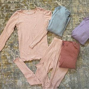 Vaenait Baby Ribbed Two-Piece Pajama Sets